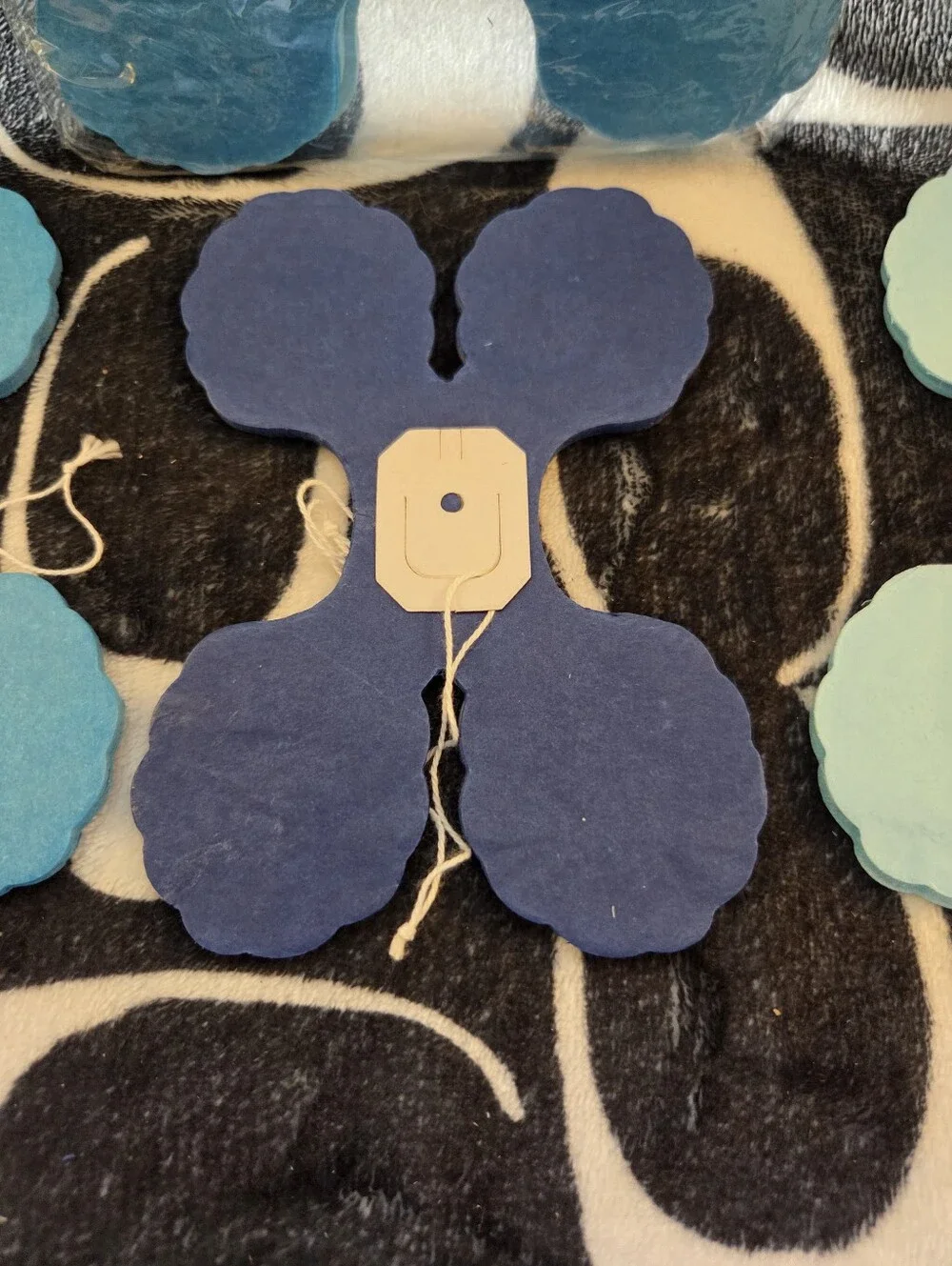 6-Pack Blue Theme Four Leaf Clover Tissue Paper Flower Garlands, NWT